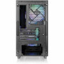 Thermaltake Versa TG ARGB Micro Tower Chassis Black Mesh Tempered Glass SPCC Triple Fan Layout Installed S CA-1Y8-00S1WN-02