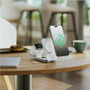 Alogic Flip 2-in-1 Qi2 Fast Wireless Charging Stand - For Smartwatch, iPhone, Smartphone - 5 V DC, 9 V DC Input - Input connectors: - (AL21WCFL-WH)