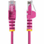 StarTech. com N6PAT6INPKS Slim CAT6 Ethernet Cable - 6in Pink - Snagless RJ45 - UTP - LSZH - 28AWG Bare Copper - 1 Gbps - PoE++