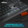 Adesso EASYTOUCH 1100 Keyboard - Wired/Wireless Bluetooth/RF - 88-Key Compact - RGB Backlit - Red Switch - Gray
