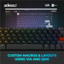 Adesso EASYTOUCH 1000 Keyboard - 84-Key Compact Wired/Wireless - Bluetooth/RF 2.40 GHz - RGB LED Backlit - Gray
