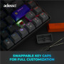 Adesso EASYTOUCH 1000 Keyboard - 84-Key Compact Wired/Wireless - Bluetooth/RF 2.40 GHz - RGB LED Backlit - Gray