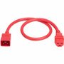Tripp Lite series Power Cord, C20 to C21 - Heavy-Duty, 20A, 250V, 12 AWG, 2.5 ft. (0.76 m), Red - For Network Switch, PDU, UPS, Rack, (P035-2P5-ARD)