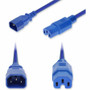 AddOn 3ft C14 Male to C15 Female High-Temperature 14 AWG 250V at 15A PVC SJT (Service Junior Thermoplastic) Blue Power Cable - 14 - V (Fleet Network)