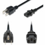 AddOn 1ft NEMA 5-15P Male to C13 Female Standard Commercial 18 AWG 125V at 10A PVC SJT (Service Junior Thermoplastic) Black Power - 18 (Fleet Network)
