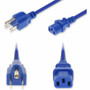 AddOn 1ft NEMA 5-15P Male to C13 Female Standard Commercial 18 AWG 125V at 10A PVC SJT (Service Junior Thermoplastic) Blue Power Cable (Fleet Network)