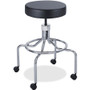 Safco High Base Screw Lift Lab Stool - Black Seat Color - Vinyl Seat Material - Black - 1 Each (Fleet Network)