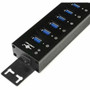 Vantec 7 Port USB 3.0 Aluminum Hub Mountable For DIN Rail Wall Rack Or Desktop Rail/Wall/Rack/Desktop Type UASP A S UGT-AH710U3-BK