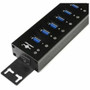 Vantec 10 Port USB 3.0 Aluminum Hub Mountable For DIN Rail Wall Rack Or Desktop Rail/Wall/Rack/Desktop Type A S UGT-AH110U3-BK