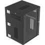 Panduit Wall Mount Cabinet, 18RU, 25" Depth, Windowed Door, Black - For Networking, UPS, Switch, Patch Panel - 18U Rack Height x 19" - (Fleet Network)