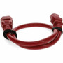 AddOn ADD-C132C1418AWG4FTRD Standard Power Cord - 4ft C14 Male to C13 Female 18 AWG 250V 10A Lockable Red PVC SJT