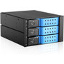 iStarUSA BPN-DE230HD Drive Enclosure for 5.25" - Serial ATA/600 Host Interface Internal - Black, Blue - Hot Swappable Bays - 3 x HDD - (Fleet Network)