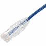 AddOn 30ft Blue CAT 6 Slim PVC Ethernet Cable Snagless Clear-Claw RJ-45 M/M - 30 ft (9.14 m) Category 6 Network Cable for Patch Panel, (ADD-30FSLCAT6-BE)