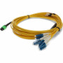 AddOn 1m MPO/APC to 4xLC/UPC Duplex Yellow OS2 OFNP (Plenum-Rated) 8-Strand SMF Fiber Fanout Cable - 3.3 ft (1 m) Fiber Optic Network (Fleet Network)