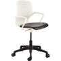 Safco Shell Desk Chair - Black Vinyl Seat Color - Plastic Seat Material - White Back Color - Plastic Back Material - Steel Frame - - 1 (Fleet Network)
