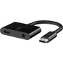 Belkin RockStar 3.5mm Audio + USB-C Charge Adapter - Mini-phone/USB Audio Cable for Audio Device, Smartphone, Charger - First End: 1 x (F7U080BTBLK)