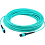 AddOn 115m MPO/UPC to MPO/UPC Aqua OM4 Armored 12-Strand Fiber Patch Cable - 377.3 ft (115 m) Fiber Optic Network Cable for Network - (Fleet Network)