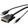 Belkin DVI to HDMI High Retention + USB A/B + Audio Passive Combo KVM Cable - 10 ft (3.05 m) KVM Cable for Keyboard, Mouse, KVM Server (F1DN1CCBL-DH10T)