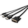 Belkin Dual DVI to HDMI and DP to DP + USB A/B + Audio Passive Combo KVM - 10 ft (3.05 m) KVM Cable for Keyboard/Mouse, Audio/Video - (F1DN2CC-DHPP10T)