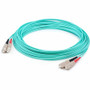 AddOn 69m SC to SC Aqua OM4 Duplex OFNR (Riser-Rated) Fiber Patch Cable - 226.4 ft (69 m) Fiber Optic Network Cable for Network Device (Fleet Network)