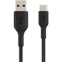 Belkin Braided USB-C to USB-A Cable (1m / 3.3ft, Black) - 3.3 ft (1.01 m) USB-C/USB-A Data Transfer Cable for Smartphone, Tablet, Pro, (CAB002BT1MBK)
