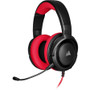 Corsair HS35 Stereo Gaming Headset - Red - Stereo - Mini-phone (3.5mm) - Wired - 32 Ohm - 20 Hz to 20 kHz - Over-the-head - Binaural - (Fleet Network)
