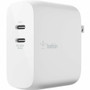 Belkin BoostCharge Dual USB-C Power Delivery GaN Wall Charger 68W Laptop Chromebook Charging - Power Adapter - 68 W (Fleet Network)