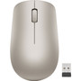 Lenovo 530 Wireless Mouse (Almond) - Optical - Wireless - Radio Frequency - 2.40 GHz - Almond - USB Type A - 1200 dpi - Scroll Wheel - (Fleet Network)