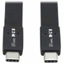 Tripp Lite series U420-003-G2-FL Flat USB-C to USB-C Cable, M/M, Black, 3 ft. - 3 ft (0.91 m) USB-C Data Transfer Cable for Computer, (Fleet Network)