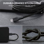 AUKEY USB-A to Lightning Cable Mfi Certified Nylon Braided - 9.8 ft (3 m) Lightning/USB Data Transfer Cable for Computer - First End: (CB-AL07)