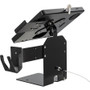 CTA Digital PAD-PARAPOS Single VESA Plate POS Station - Counter Mount with Printer Stand - Magnetic Scanner & Card Reader Holder - Black Steel
