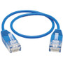 Tripp Lite series Cat6a 10G Certified Molded Ultra-Slim UTP Ethernet Cable (RJ45 M/M), Blue, 1 ft. - 1 ft (0.30 m) Category 6a Network (N261-UR01-BL)