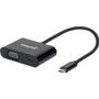 Manhattan USB-C to VGA and USB-C (inc Power Delivery), 1080p@60Hz, 19.5cm, Black, Power Delivery to USB-C Port (60W), Equivalent to to (Fleet Network)