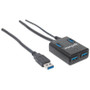 Manhattan USB-A 4-Port Hub, 4x USB-A Ports, 5 Gbps (USB 3.2 Gen1 aka USB 3.0), AC or Bus Power, Fast charge up to 0.9A per port with - (162302)