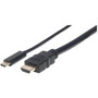 Manhattan USB-C To HDMI Adapter Cable - 3.3 ft (1 m) HDMI/USB A/V Cable for Audio/Video Device, Projector, TV, Smartphone, Tablet, - 1 (Fleet Network)