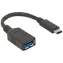 Manhattan Products SuperSpeed 3.1 Gen 1 USB-C Male to USB-A Female Device, 5 Gbps, 6 In. (15 cm), Black - 5.9" (150 mm) USB/USB-C Data (355285)