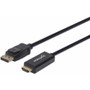 Manhattan 4K 60Hz DisplayPort to HDMI Cable - 5.9 ft (1.80 m) DisplayPort/HDMI A/V Cable for Notebook, Desktop Computer, Display, - - (Fleet Network)