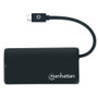 Manhattan 164924 4-Port USB 3.2 Gen 1 Hub - USB Type C Host Interface - External Black