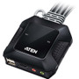 Aten CS22H 2-Port USB 4K HDMI Cable KVM Switch with Remote Port Selector - 4096 x 2160 - 5 USB - 3 HDMI