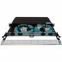 Tripp Lite series N48M-2M24L12-20 Preloaded Fiber Panel - 12 x Duplex - 1U High - Aqua, Black, White - 19" Wide - Rack-mountable (N48M-2M24L12-20)