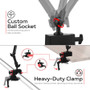 CTA Digital PAD-CFDCMS2 Custom Flex Security Desk Clamp Mount for 7-14 Inch Tablets with Tri-Grip Holder - Metal/Rubber - 180° Rotation