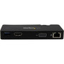 StarTech.com Portable Laptop Docking Station - HDMI or VGA and Gigabit Ethernet - USB 3.0 Universal Dock for Mac / Windows - Create a (USB3SMDOCKHV)