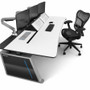Middle Atlantic LundHalsey x-Type Broadcast Console, Large - White Top - Industrial Style - 83" (2108.20 mm) Table Top Width x 39.4" - (Fleet Network)
