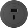Wiremold Round FPC Only Combo USB-A and USB-C Ports - Black - 2 x USB (Fleet Network)