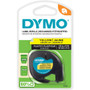 Dymo LetraTag Label Maker Tape Cartridge - 1/2" (12.70 mm) Width - Direct Thermal - Yellow - Polyester - 1 Each (Fleet Network)