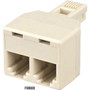 Black Box Splitter - RJ11, Straight-Pinned, Modular - 1 x RJ-11 Phone Female - 2 x RJ-11 Phone Female - Ivory - 1 (Fleet Network)