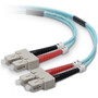 Belkin Fiber Patch Cable 10 Gig Aqua 50/125 SC/SC 5 Meter - 16.4 ft Fiber Optic Network Cable for Network Device - First End: 2 x - - (Fleet Network)