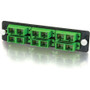 C2G Q-Series 12-Strand, SC Duplex, Zirconia Insert, SM, APC, Aqua SC Adapter Panel - 12 x SC - 12 Port(s) - 12 x RJ-11 - 12 x - Black, (Fleet Network)