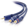 C2G Velocity Series 50ft 3.5mm Stereo Audio to RCA Stereo Y-Cable - Aux to RCA Stereo Cable - M/M - Mini-phone Male Stereo - RCA Male (Fleet Network)