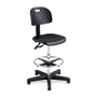 Safco Soft Tough Deluxe Armless Drafting Chair - Black Seat Color - Polyurethane Seat Material - Polyurethane Back Material - 5-star - (Fleet Network)